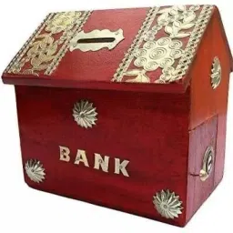 Wooden Beautiful Fancy Hut Shape Money Bank Coin Bank-77