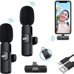 Omnidirectional Dual Wireless Mic, Cancellation, Plug & Play, Recording Microphone-image-16