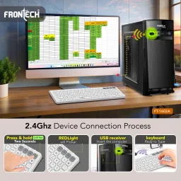 Frontech Wireless Keyboard and Mouse Combo with 2.4GHz Bluetooth and Rechargeable Battery Combo Set image 4