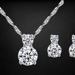myki Gold-plated Swarovski Zirconia Sterling Silver Pendant Set-picture-39