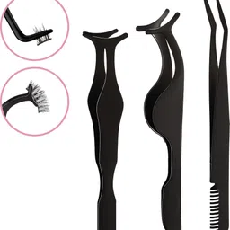 thr3e strokes 3 Pieces DIY Eyelash Applicator Tool Set, Lash Tweezers for Eyelash Extensions-picture-23