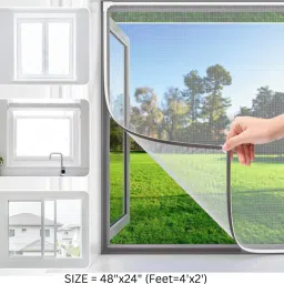Polyester Infants Washable Window Mosquito Net Size 48"x24" (Feet=4'x2') Mosquito Net-picture-0