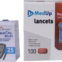 Dr. Morepen 100 ROUND LANCET 25 Glucometer Strips-20