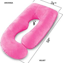 j shape pregnancy pillow Polyester Fibre Solid Pregnancy Pillow Pack of 1-image-27
