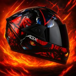 Fighter HD Graphics with Anti UV PC Visor ABS Material Unisex Motorbike Motorbike Helmet-image-24