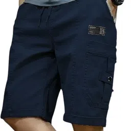 tyrell Solid Men Dark Blue Cargo Shorts-picture-46