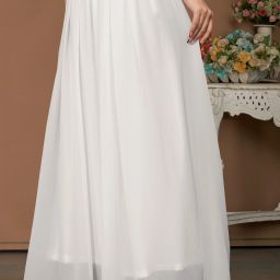 Women Flared White Georgette Trousers-image-67