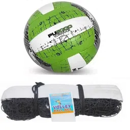 green volleyball black one side tape net combo Volleyball Kit-image-50
