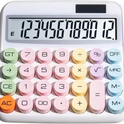Creative Colorful Electronic Calculator Big Round Buttons Calculator Big Round Buttons, Typewriter-Inspired Mechanical Key Calculator FinancialCalculator-28
