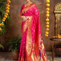 Woven Paithani Cotton Silk Saree-image-90