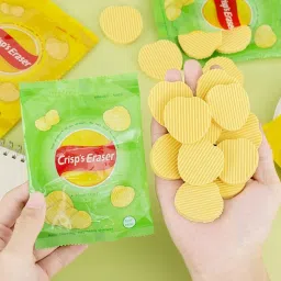 Potato Chips Shaped Erasers for Kids, Non-Toxic Unique Rubber- 4 Pcs Non-Toxic Eraser-image-14