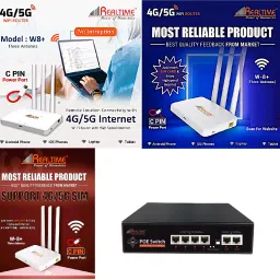 Realtime W8+ Sim Based Router 3 Pcs Combo + PoE Real Saving Offer Router 2.4 GHz 100 Mbps Wifi Speed Single Band Internal & External Antenna MiFi (Sim Based)-14