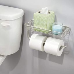 319700 Wall Mounted Double Toilet Paper Roll Holder Bathroom Iron Toilet Paper Holder-image-73