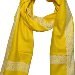 Solid Pure Cotton Men Yellow Scarf, Stole-picture-29