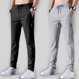 Pack of 2 Men Solid Multicolor Track Pants-image-42
