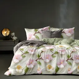 blenzza deco 210 TC Cotton Blend King Printed Flat Bedsheet-picture-37
