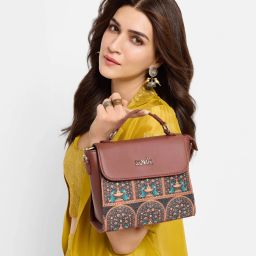 Brown Women Sling Bag Royal Indian Peacock Motif Statement Sling Bag-image-14