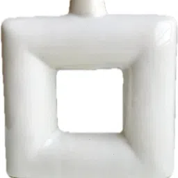 Minimalist White Square Ceramic Vase Ceramic Vase-image-59