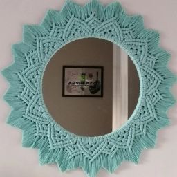 arzoo handicraft Wall Hanging Macrame Mirror for Home decor-picture-18