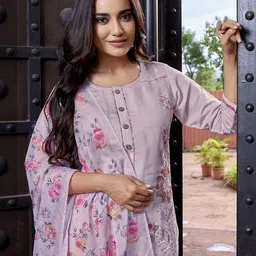royal export Women Chanderi Kurta Pant Dupatta Set-picture-30