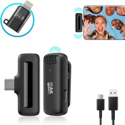 Wireless Mic with Active Noise Cancellation(ANC) for Vlogging For Type C/iPhone Microphone-13