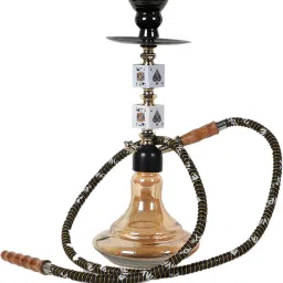 Premium Designer Gold King Queen 16 inch Crystal, Iron Hookah-picture-25