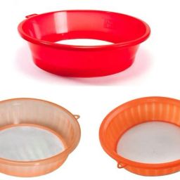 Durable Plastic Flour/Atta Strainer, Sieves, Hook Chalnis, Pack of 3, Multicolor Sieve-27