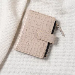 Women Casual Beige Artificial Leather RFIDWrist Wallet-image-20