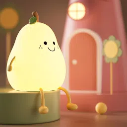 Silicon Cute Pear USB Rechargeable Lamp Kids Soft Sensor Light Color Changing Night Lamp-image-44