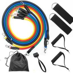 5Pcs Power Tube Resistance Band Set Heavy Exercise Gym Fitness toning tube Fitness Accessory Kit Kit-image-67