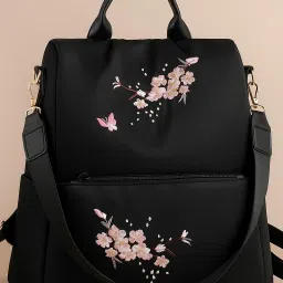 Small 5 L Backpack Sakura Elegance – Floral Embroidered Convertible Backpack-image-33