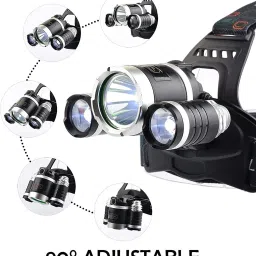 jamunesh enterprise Headlamp Torch, Waterproof USB Rechargeable Headlight For Trekking 3 hrs Torch Emergency Light image 4