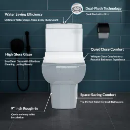 plantex Ceramic Commode for Toilet/Western Commode/One Piece Commode with Soft Closing Toilet Seat - S Trap (APS-Crisil-9-S) Western Commode image 2