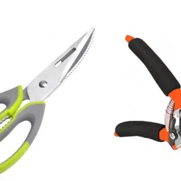 Set of 2 Garden Shears Sharp Cutter Pruners Scissor Flower Cutter and Multipurpose Stainless Steel Scissor Knife/Cutter/Peeler Garden Tool Kit-9