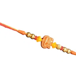 shop exciting Thread Designer Ganeshji Rakhi With Chawal or Roli , Rakhi For Brother Mauli Thread Rakhi Set image 4