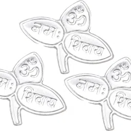 Pure Silver Belpatra / Bilva Leaves for Puja, (3 leaves) Decorative Showpiece-0.1 cm-image-38