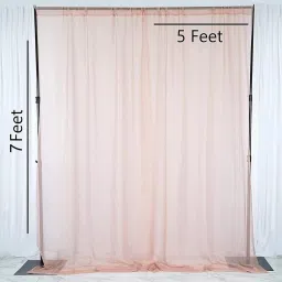 specialyou.in Peach Net Curtain with LED Fairy Light Backdrop Decoration for Birthday, Anniversary image 3