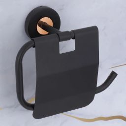 Solid Brass & SS-304 Toilet Paper Roll Holder/Bathroom Accessories - (Black) Brass Toilet Paper Holder-2