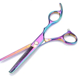 Hair Cutting Scissors Thinning Shears?6.5 Inch Professional Stainless Steel Barber Hair Scissor, for Both Salon and Home Use (Multicolor) Scissors-image-4
