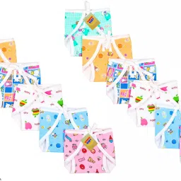 New Born 12 Baby Double Layer Cotton Nappy/ Tying Langot Washable & Reusable(0-6 Months)-12