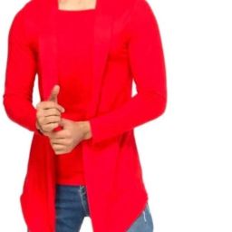 Men Straight Full Sleeve Red Shrug-image-33