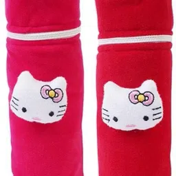 Soft Plush Stretchable Baby Feeding Bottle Cover Easy to Hold Strap and Zip|Suitable for 130 ML-250 ML Feeding Bottle-Dark Pink-Dark Red-image-26