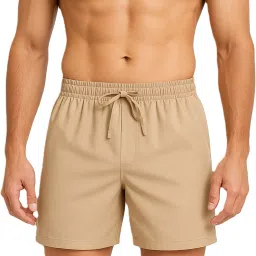 Solid Men Beige Beach Shorts, Regular Shorts-image-3