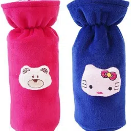 Soft Plush Stretchable Baby Feeding Bottle Cover Easy to Hold Strap With Cute Animated Cartoon| Suitable for 130-250 Ml Feeding Bottle(Dark Pink-Dark Blue)-image-76