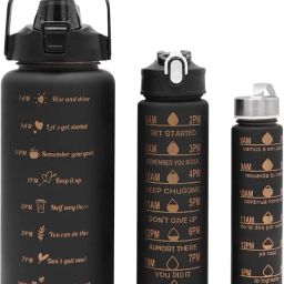 (2L,900ml ,300ml)Water Bottle Motivational Time Marker,Leakproof Durable Sipper 2000 ml-image-90