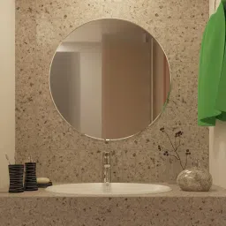Beveled Glass Wall in Round Shape 17x17 Inch Wall Mirror Bathroom Mirror-image-77
