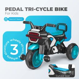 Sports Ride on Bike Pedal for Kids with Musical Horn and Lights 2-5 Years MJ-72025 Tricycle-image-67
