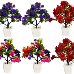 Purple, Red Eucalyptus Artificial Flowerwith Pot-26