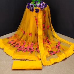 Embroidered Bollywood Net Saree-image-69