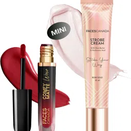 Comfy Matte Wow Liquid Lipstick (3.8ml) & Strobe Cream (18ml) Highlighter-0